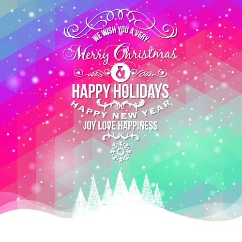 Winter holiday cards vector set 01