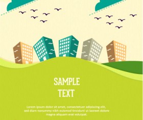 Cartoon city scenery vector 07