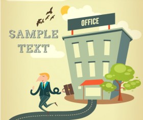 Cartoon city scenery vector 12