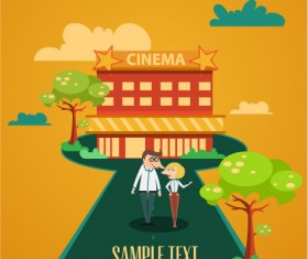 Cartoon city scenery vector 30