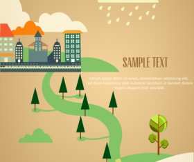 Cartoon city scenery vector 36