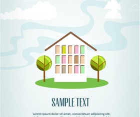 Cartoon city scenery vector 38