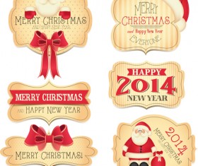 2014 Year Christmas Labels vector 02