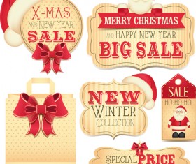 2014 Year Christmas Labels vector 04