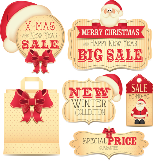 2014 Year Christmas Labels vector 04