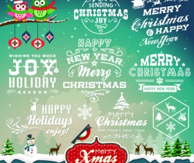 Christmas Logos and Decorations vector