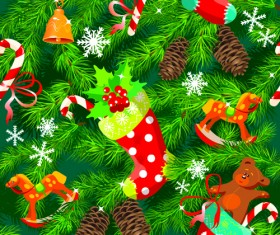 Christmas Pine needles vector background 02