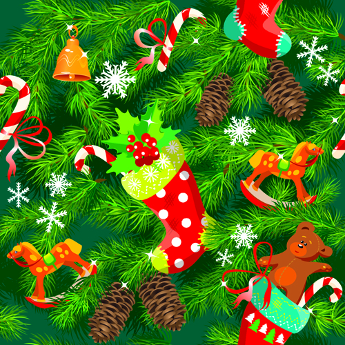 Christmas Pine needles vector background 02