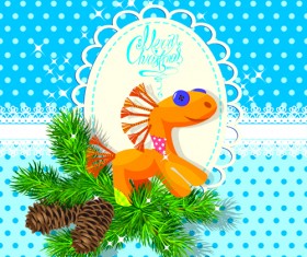 Christmas Pine needles vector background 03