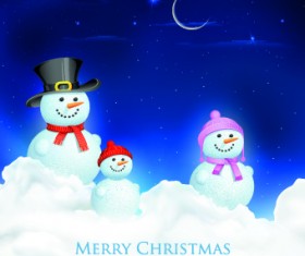 Christmas Snowman design elements vector 01