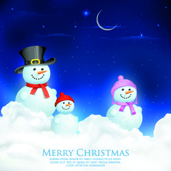 Christmas Snowman design elements vector 01