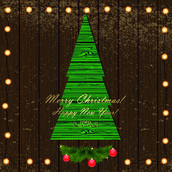 Christmas Wood background vector 01