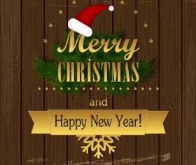 Christmas Wood background vector 03
