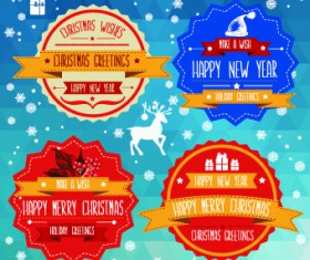Christmas and New Year labels vector