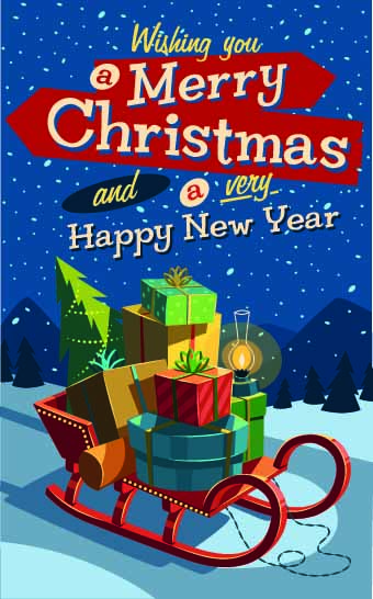 Christmas New Year vector backgrounds 03