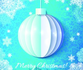 Paper Christmas ball vector backgroun 02