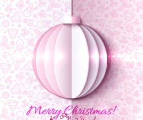 Paper Christmas ball vector backgroun 03