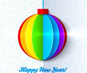 Paper Christmas ball vector backgroun 04