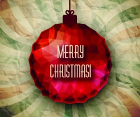 Christmas ball crumpled paper background vector 01