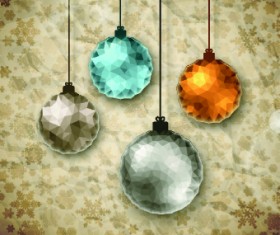 Christmas ball crumpled paper background vector 02
