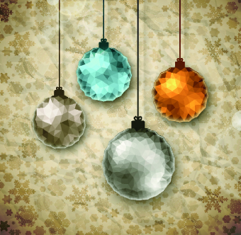 Christmas ball crumpled paper background vector 02