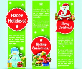 Christmas elements with santa vector banner 01