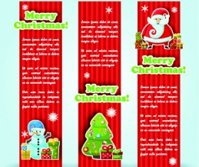Christmas elements with santa vector banner 03