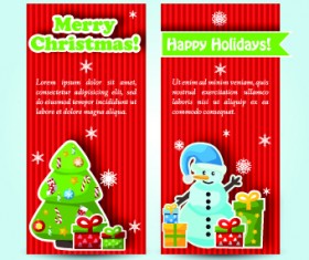 Christmas elements with santa vector banner 04