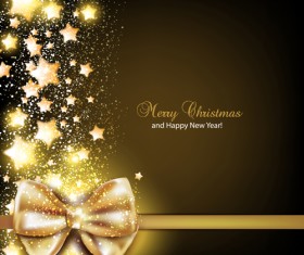 Christmas cards with bows design vector 01