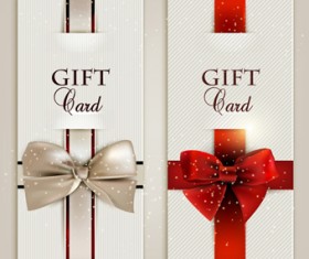 Christmas cards with bows design vector 04