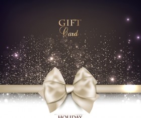 Christmas cards with bows design vector 05