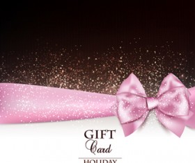 Christmas cards with bows design vector 06