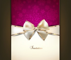 Christmas cards with bows design vector 07
