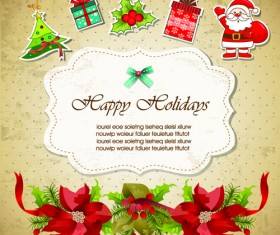 Christmas cute greeting cards design vector 01