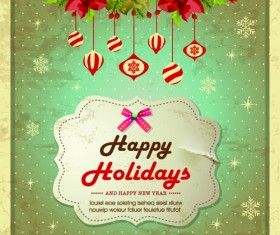 Christmas cute greeting cards design vector 03