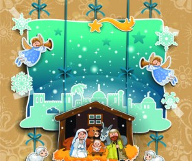 Christmas cute greeting cards design vector 04