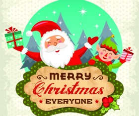 Christmas cute greeting cards design vector 08