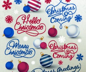 Christmas decor ball and elements vector