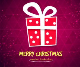 Cute Christmas gift box background vector 02