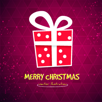 Cute Christmas gift box background vector 02