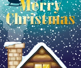 Christmas night Reindeer background vector