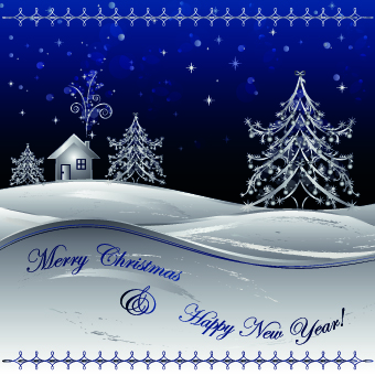 Christmas night background vector