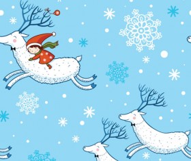 Christmas patterns vector set 01