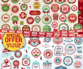 Christmas special offer labels vector 01