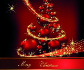 2014 Sparkling Christmas tree backgrounds vector 02