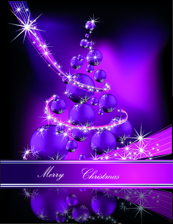 2014 Sparkling Christmas tree backgrounds vector 03