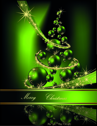 2014 Sparkling Christmas tree backgrounds vector 05