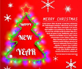 Christmas tree with Snowflake vector background 01