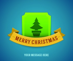 Christmas tree with ribbon vector background