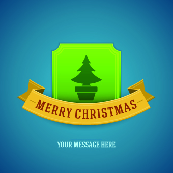 Christmas tree with ribbon vector background